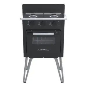 Fogão de Mesa a Gás Venax 2 Bocas Preto Fosco Gás GLP Gemini Vetro Fogão de Mesa a Gás Venax 2 Bocas Preto Fosco Gás GLP Gemini Vetro