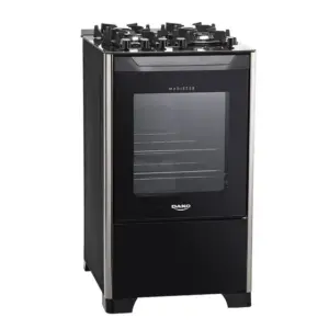 Fogão a Gás Dako 4 Bocas Preto Acendimento Automático Mesa de Vidro Bivolt Magister