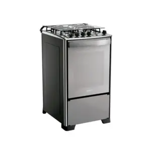 Fogão a Gás Dako 4 Bocas Inox Espelhado com Mesa de Inox e Forno 60L Bivolt Magister Style