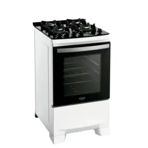 Fogão a Gás Dako 4 Bocas Branco com Acendimento Automático Mesa de Vidro Bivolt Supreme Glass
