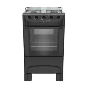 Fogão a Gás Mueller 4 Bocas Preto Fosco Mesa Inox e Acendimento Automático Bivolt MFI4BB Fogão a Gás Mueller 4 Bocas Preto Fosco Mesa Inox e Acendimento Automático Bivolt MFI4BB