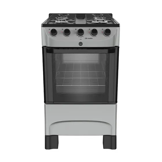 Fogão a Gás Mueller 4 Bocas Titânio Mesa de Aço Esmaltado e Acendimento Automático Bivolt MFI4BC