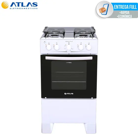 Fogão de Piso a Gás Atlas 4 Bocas Mesa Inox Acendimento Automático Bivolt Mônaco Plus