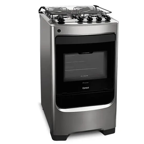 Fogão de Piso a Gás Consul 4 Bocas Inox com Acendimento Automático CFO4NAR