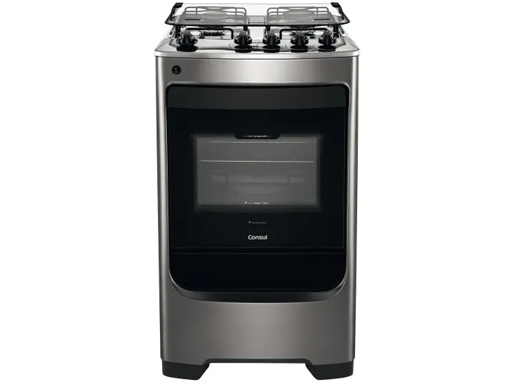 Fogão de Piso a Gás Consul 4 Bocas Inox CFO4NARUNA