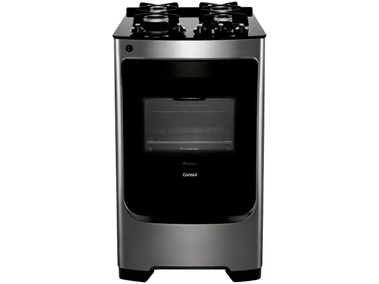 Fogão de Piso a Gás Consul 4 Bocas Inox Mesa de Vidro CFO4VARUNA