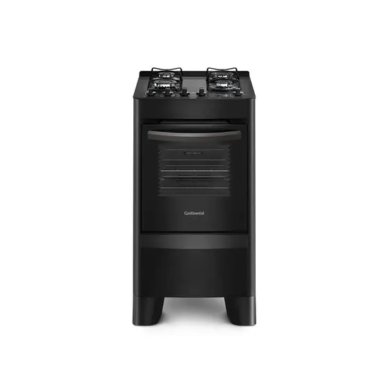 Fogão de Piso a Gás Continental 4 Bocas Preto Automático com Mesa Compartimentada Bivolt FC4VP
