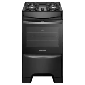 Fogão de Piso a Gás Continental 4 Bocas Preto Inox FC4GB