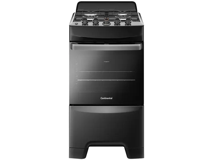 Fogão de Piso a Gás Continental 4 Bocas Preto FC4A