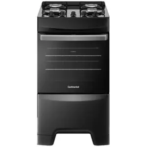 Fogão de Piso a Gás Continental 4 Bocas Preto Mesa de Vidro FC4GP