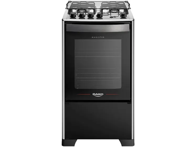 Fogão de Piso a Gás Dako 4 Bocas Preto Magister
