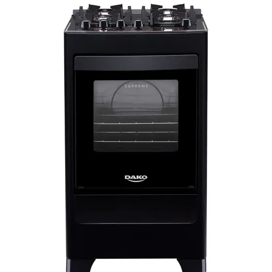 Fogão de Piso a Gás Dako 4 Bocas Preto Acendimento Automático Bivolt Supreme Glass