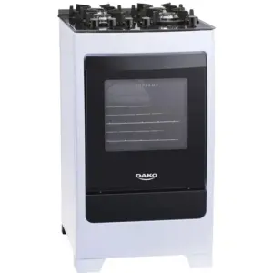 Fogão de Piso a Gás Dako 4 Bocas Branco Acendimento Automático Bivolt Supreme Glass