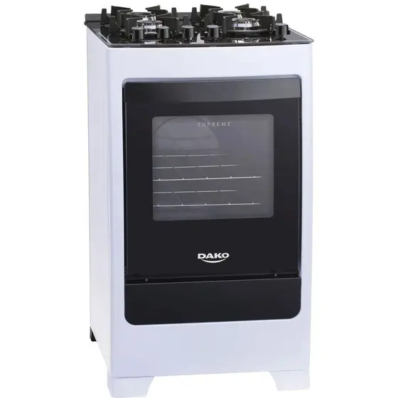 Fogão de Piso a Gás Dako 4 Bocas Branco Acendimento Automático Bivolt Supreme Glass