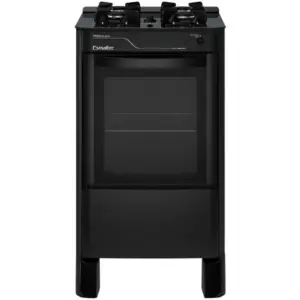 Fogão de Mesa a Gás Esmaltec 4 Bocas Preto Mesa de Vidro Pérola Glass 4115