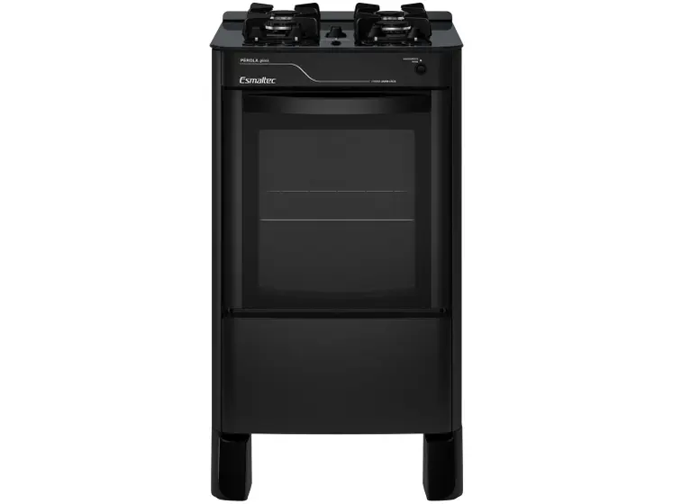 Fogão de Mesa a Gás Esmaltec 4 Bocas Preto Mesa de Vidro Pérola Glass 4115