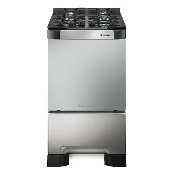 Fogão de Piso a Gás Mueller 4 Bocas Inox Bivolt Decorato Vetro G3