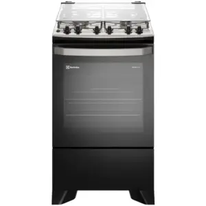 Fogão de Piso a Gás Electrolux 4 Bocas Preto com Timer VaporBake FE4TP
