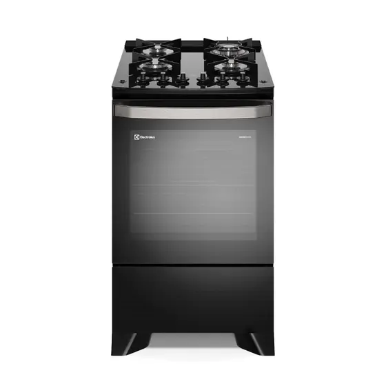 Fogão de Piso a Gás Electrolux 4 bocas Preto com Mesa de Vidro Grill e PerfectCook360 Experience FE4CP