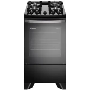 Fogão de Piso a Gás Electrolux 4 Bocas Preto Mesa de Vidro Efficient PerfectCook FE4GP