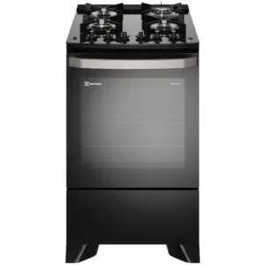 Fogão de Piso a Gás Electrolux 4 Bocas Preto Mesa de Vidro PerfectCook360 FE4CP
