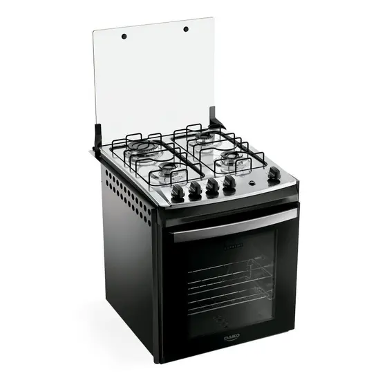 Fogão de Embutir a Gás Dako 4 Bocas Preto Mesa de Inox Bivolt Supreme