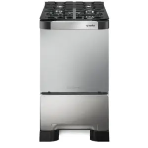 Fogão de Piso a Gás Mueller 4 Bocas Inox com Mesa de Vidro Decorato Vetro