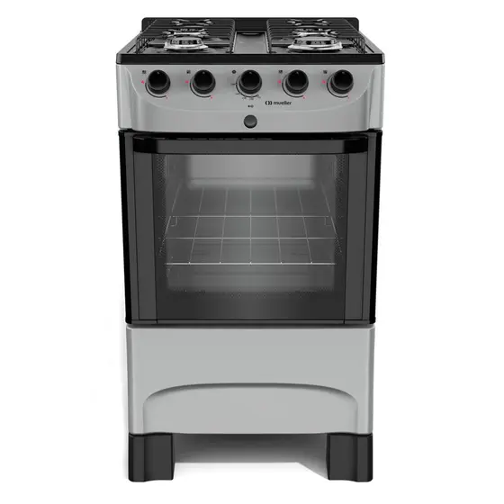 Fogão de Piso a Gás Mueller 4 Bocas Titânio com Mesa Esmaltada