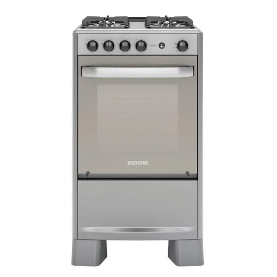 Fogão de Piso a Gás Suggar 4 Bocas Prata Automático Select