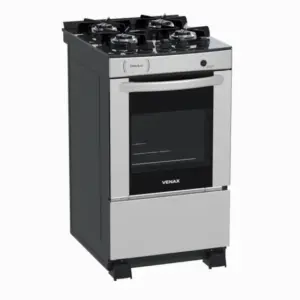 Fogão de Piso a Gás Venax 4 Bocas Inox Gás GLP Delplus Vitreo BL