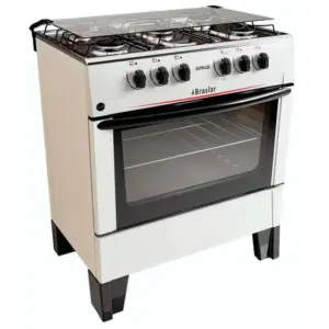 Fogão a Gás Braslar 5 Bocas Branco com Acendimento Automático e Forno 72,2L Bivolt Sirius Plus