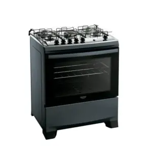 Fogão a Gás Dako 5 Bocas Titanium com Mesa de Inox e Forno 100L Bivolt Supreme