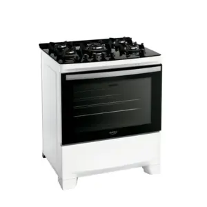 Fogão a Gás Dako 5 Bocas Branco com Acendimento Automático Mesa de Vidro Bivolt Supreme Glass