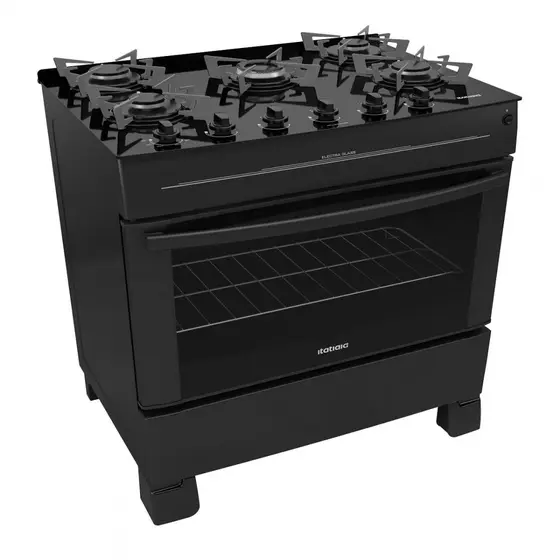 Fogão a Gás Itatiaia 5 Bocas Mesa de Vidro e Acendimento Automático Electra Glass
