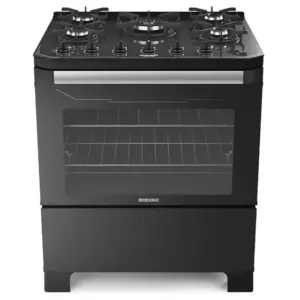 Fogão a Gás Itatiaia 5 Bocas Preto com Mesa de Vidro e Queimador Tripla Chama Bivolt Itamaster Fogão a Gás Itatiaia 5 Bocas Preto com Mesa de Vidro e Queimador Tripla Chama Bivolt Itamaster