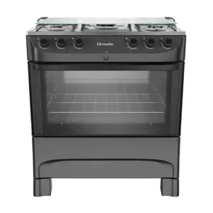 Fogão a Gás Mueller 5 Bocas Preto Fosco Mesa Inox e Acendimento Automático Bivolt MFI5BB Fogão a Gás Mueller 5 Bocas Preto Fosco Mesa Inox e Acendimento Automático Bivolt MFI5BB