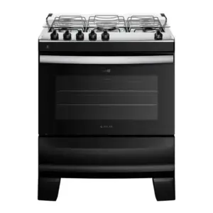 Fogão de Piso a Gás Atlas 5 bocas Automático com Mesa Inox Forno 86,5L 2 Prateleiras Ágile Up