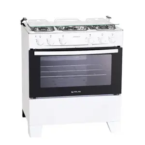 Fogão de Piso a Gás Atlas 5 Bocas Branco com Mesa Inox e Acendimento Automático Bivolt Mônaco Plus