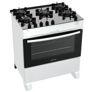 Fogão de Piso a Gás Atlas 5 Bocas Acendimento Automático Mônaco Top Glass