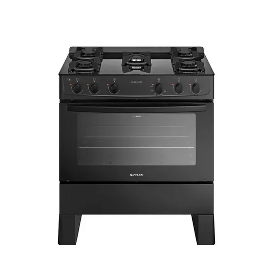 Fogão de Piso a Gás Atlas 5 Bocas com Mesa de Vidro Milão Glass 300001768