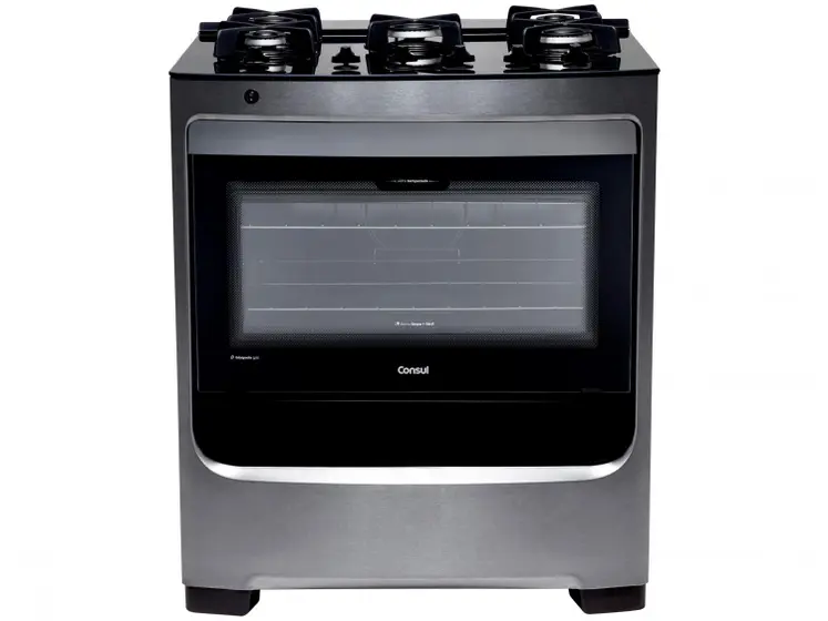 Fogão de Piso a Gás Consul 5 Bocas Inox Mesa de Vidro CFS5VARUNA