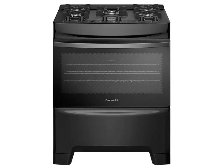 Fogão de Piso a Gás Continental 5 Bocas Inox Preto FC5GB