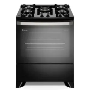 Fogão de Piso a Gás Electrolux 5 Bocas Preto Automático Mesa de Vidro FE5GP
