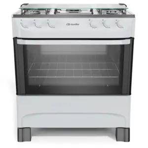Fogão de Piso a Gás Mueller 5 Bocas Branco com Acendimento Manual Fogão de Piso a Gás Mueller 5 Bocas Branco com Acendimento Manual
