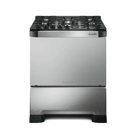 Fogão de Piso a Gás Mueller 5 Bocas Decorato Vetro G3