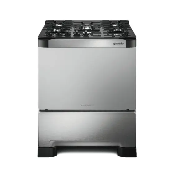 Fogão de Piso a Gás Mueller 5 Bocas Decorato Vetro G3