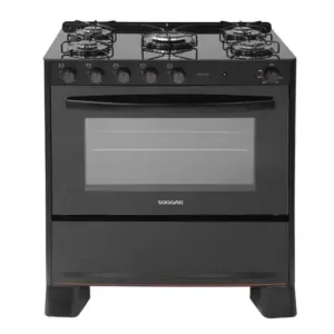 Fogão de Piso a Gás Suggar 5 Bocas Preto Automático Cook Glass FGVCG510PT