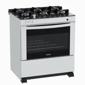 Fogão de Piso a Gás Venax 6 Bocas Branco Gás GLP Delplus Vitreo BL