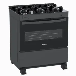 Fogão de Piso a Gás Venax 6 Bocas Grafite Gás GLP Picasso Vitreo