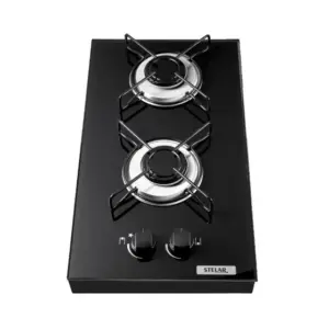 Fogão a Gás de Mesa Stelar 2 Bocas Preto Euro